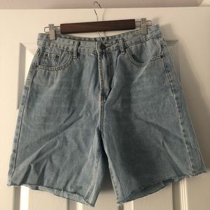 SHEIN Raw Hem Denim Shorts